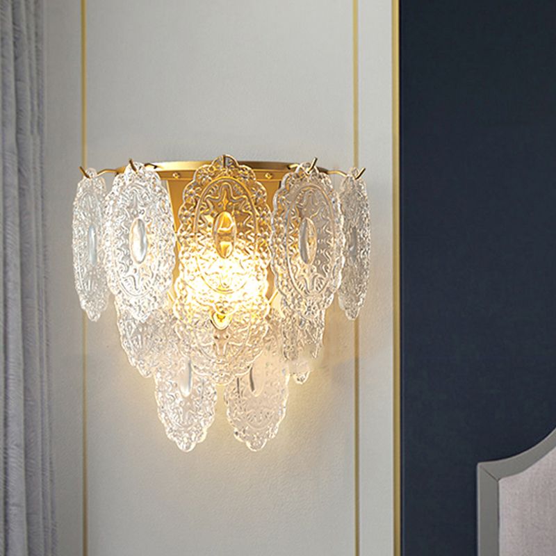 2 Lichter Glaswand Licht moderner Stil Geometrischer Wandmontage Leuchte in Gold