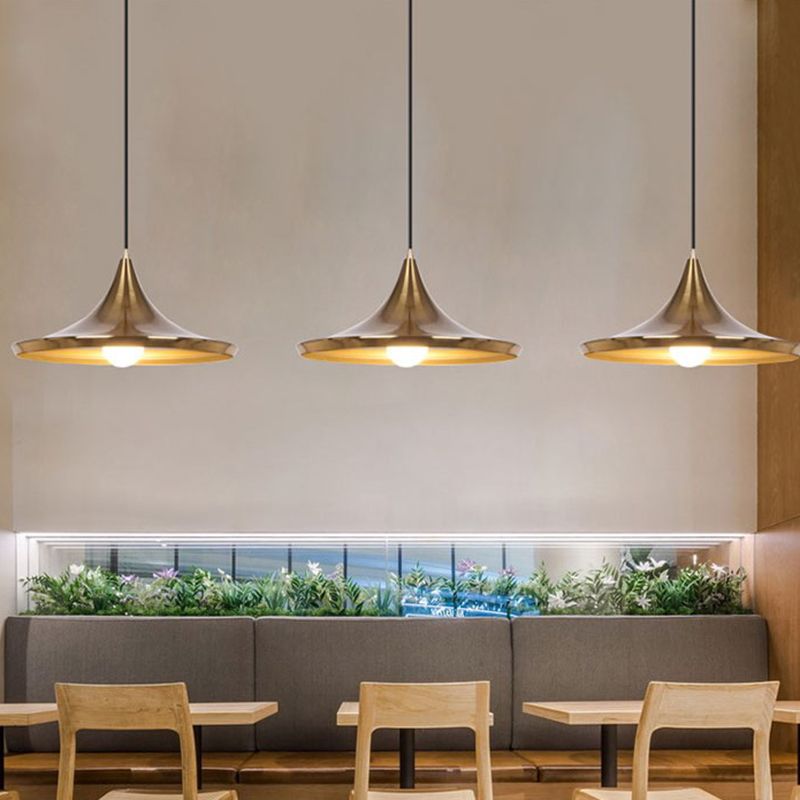 Gearceerd hangende plafondlicht eenvoudig metalen gouden hanglampje lamp voor eetkamer