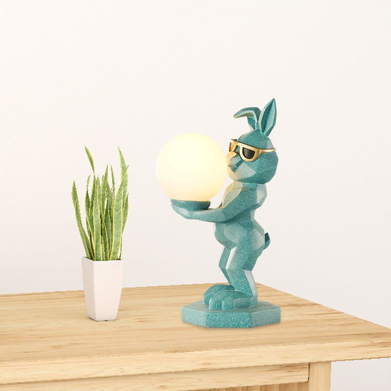 Lámpara de mesa de dormitorio LED de resina LED de alta noche de dibujos animados/conejo/unicornio