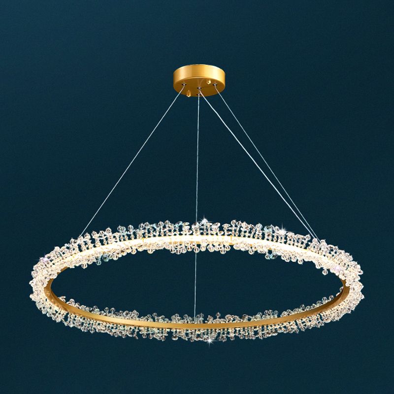 1 Light Linear Pendant Lights Modern Crystal Pendant Lighting Fixture for Living Room