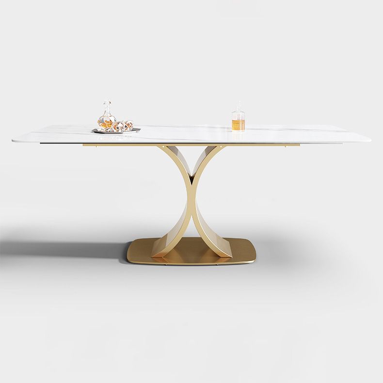 Nordic Sintered Stone Top Dining Set Rectangle 1/3/4/5/7 Pieces Dinette Table Set