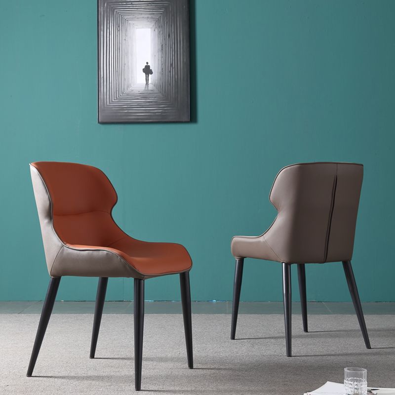 Contemporary Side Chair Set Faux Leather Side Chairs for Kitchen