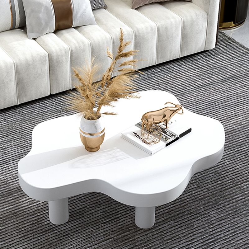Solid Wood Cloud-Shaped Coffee Table Nordic 3 Legs Cocktail Table