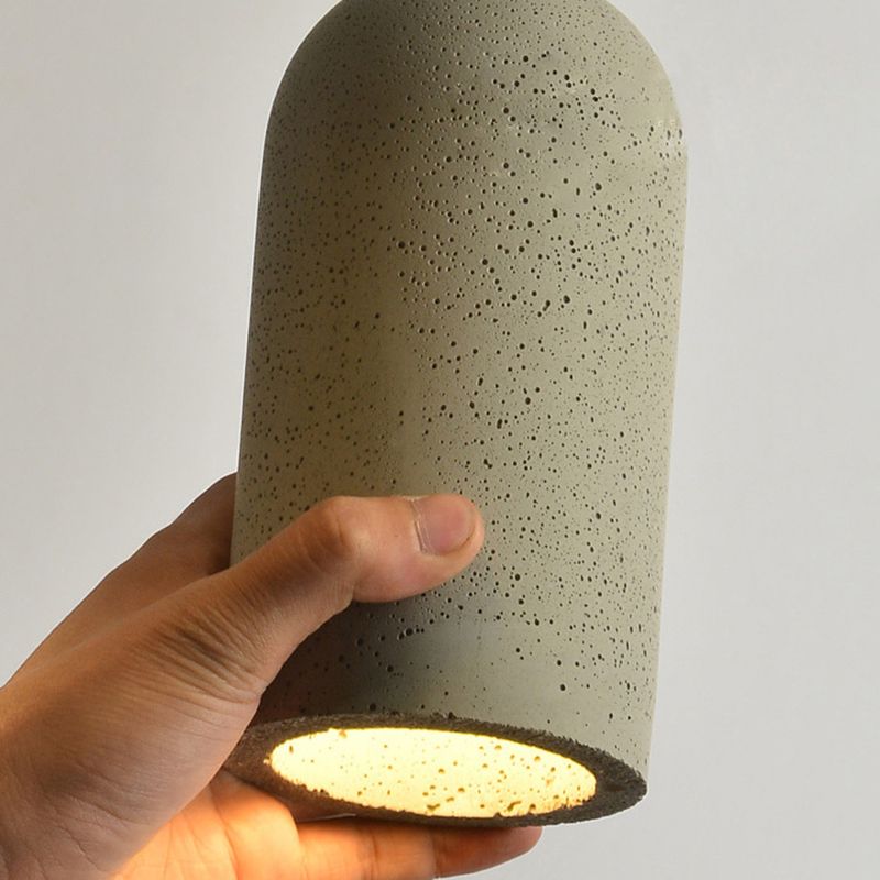 Nordic Style Gray Pendant Light with Shade 1 Light Cement Ceiling Lamp for Cloth Shop