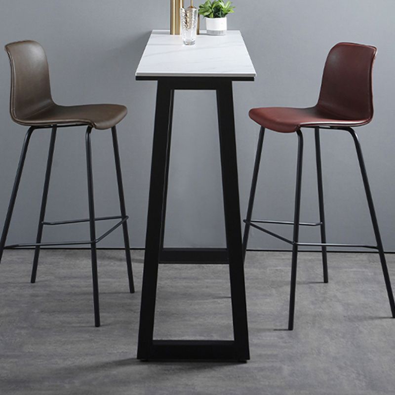 Living Room Leather Counter Chair Bucket Industrial Footrest Counter Bar Stool