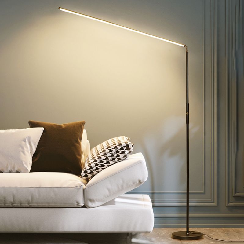 Contemporary Linear Floor Lamp Metal 59" High LED Floor Light for Living Room
