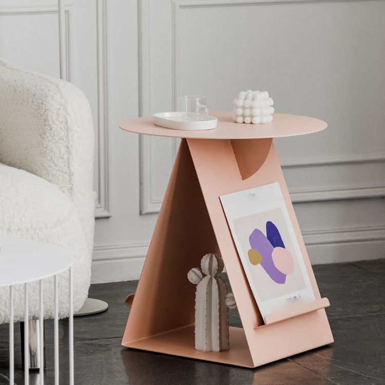 Mid-Century Abstract End Table Metal Round Side End Table for Living Room