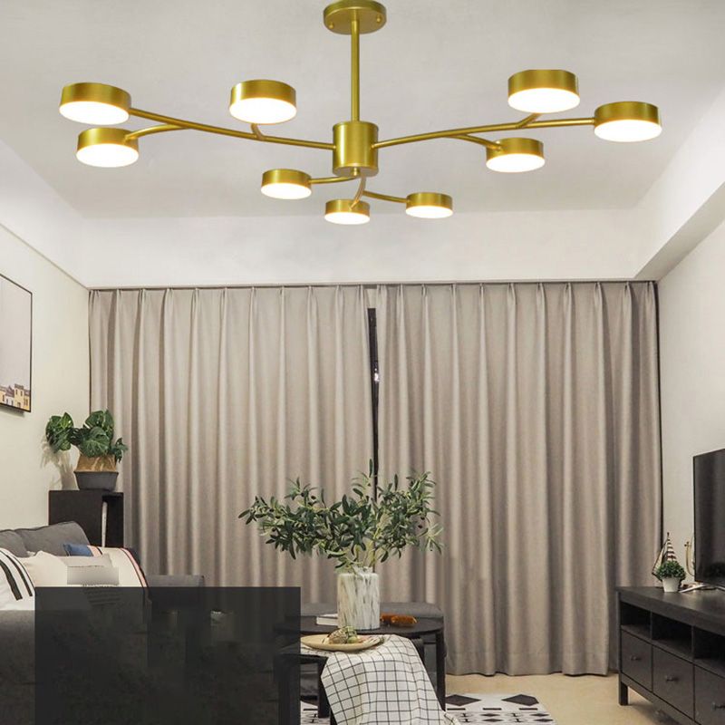 Cilindros de araña colgante de forma de cilindro Fixes de luz colgante de metal contemporáneo