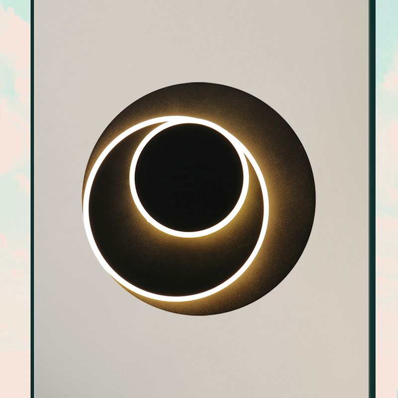 Rotatable Round/Square Shaped Wall Sconce Simple Style Metallic Warm/White Lighting LED Black Wall Sconce for Bedside