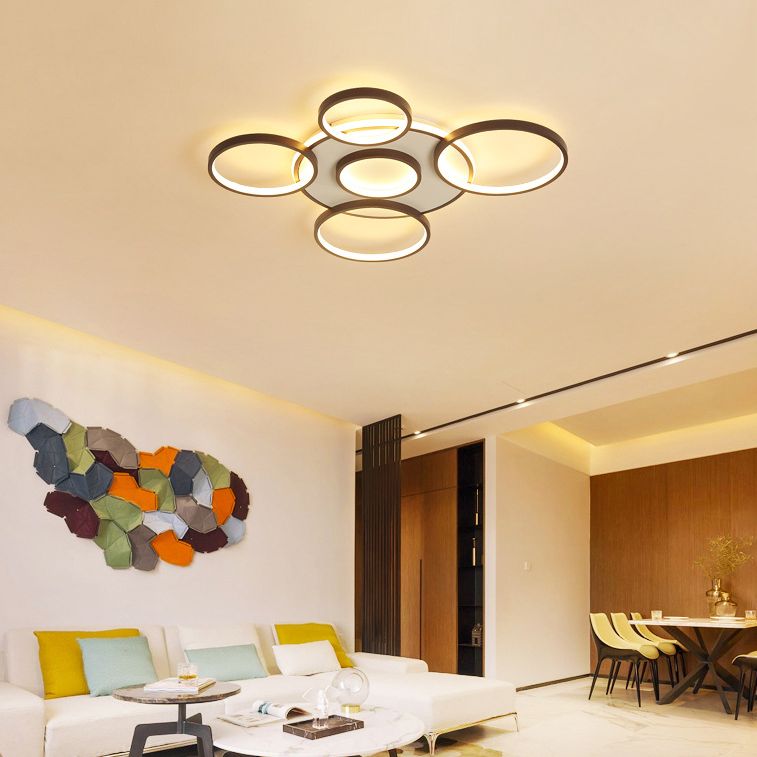 Geometric Acrylic Flush Ceiling Light Fixtures Modern Style 1-Light Flush Mount Fixture