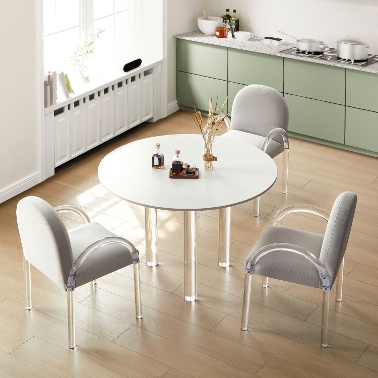 Modern Dining Set 1/2/3/4 Pcs Acrylic Frame Dining Table and Chairs