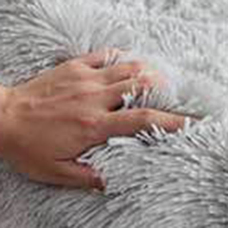 Simplicity Plain Living Room Carpet Modern Carpet Polyester Shag Rug with Non-Slip Backing