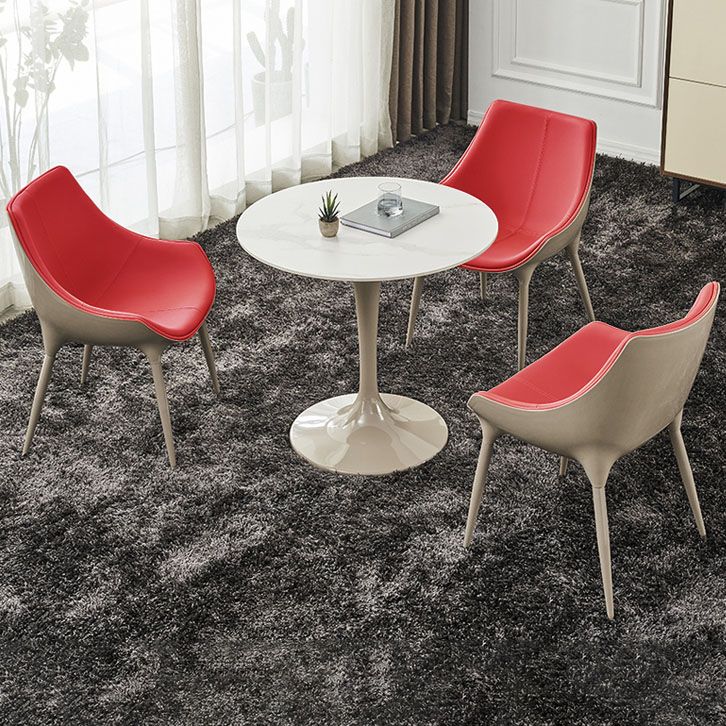 Faux Leather Dining Chair Parsons Chair in Matte Finish for Home