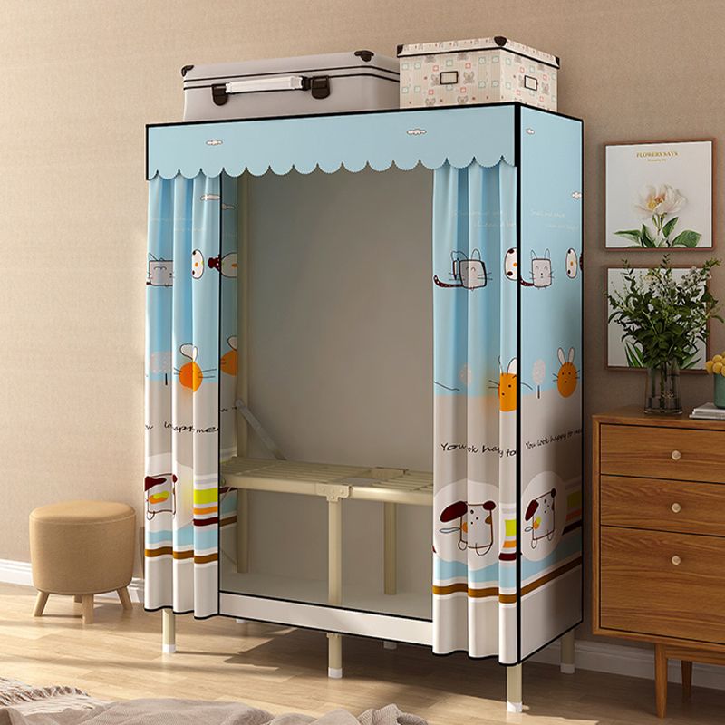 Contemporary Style Wardrobe Armoire Steel Frame Wardrobe for Bedroom
