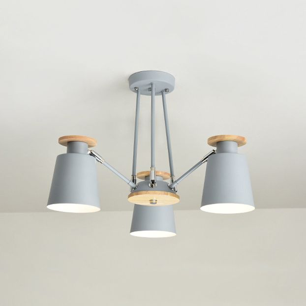 Rotatable Bucket Shade Chandelier Nordic Simple Metal Pendant Light for Living Room