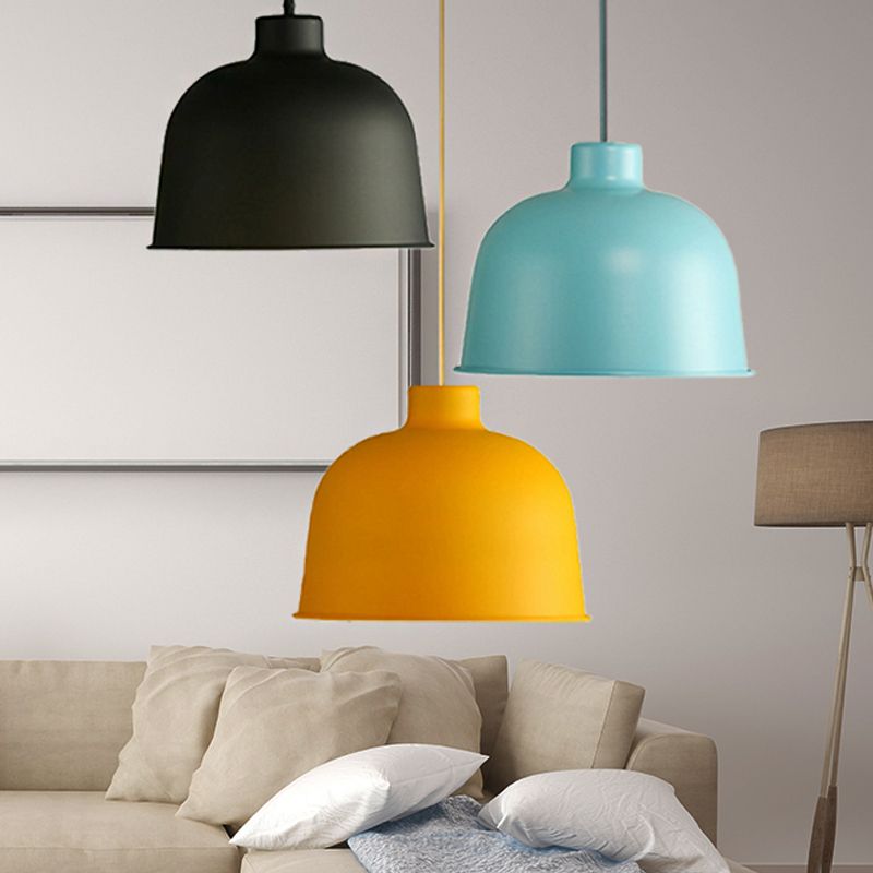 Metallschüssel Form Pendellicht Leichter Esszimmer 1 Kopf Makkaronstil Hanging Lampe