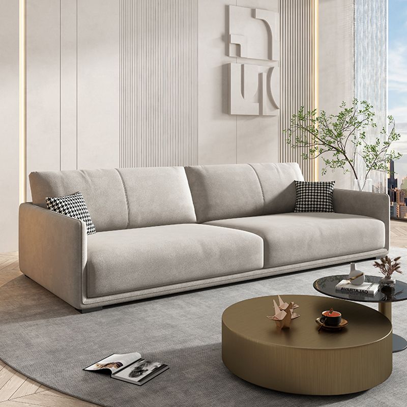 29.5" H Contemporary 3-seater Faux Leather Square Arm Sofa for Living Room