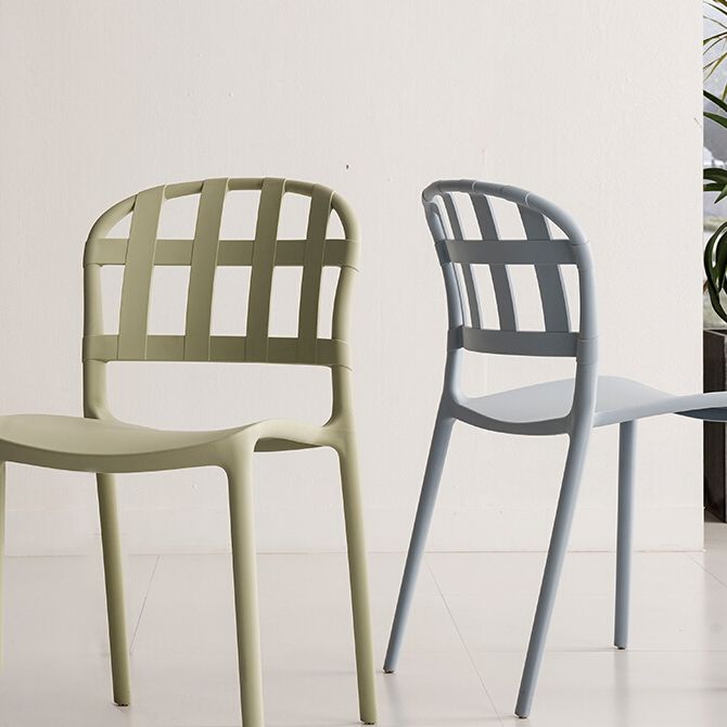 Plastic Armless Dining Chairs Scandinavian Style Home Dining Side Chair