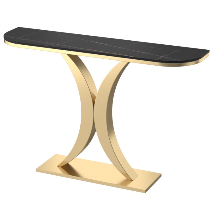 Half Moon Console Table 31.49" High Accent Table, Scratch Resistan