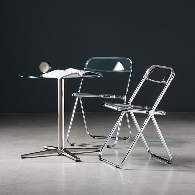 Chaise de salle à manger sans bras en plastique industriel, chaise latérale de salle à manger à dossier ouvert pour restaurant