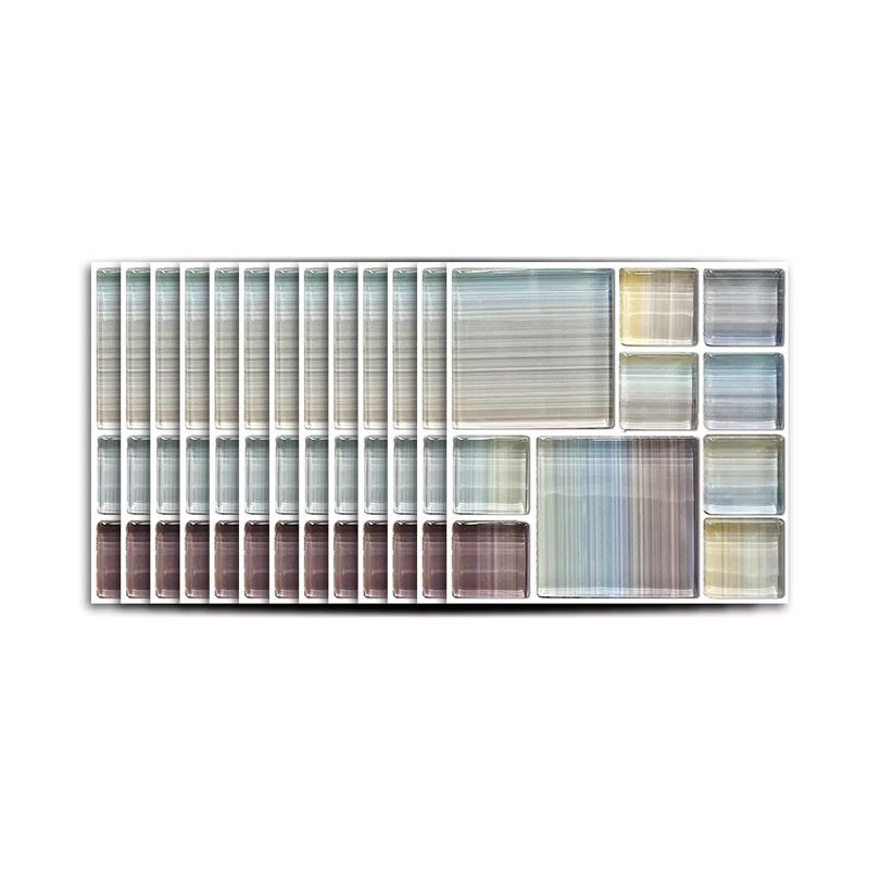 Bohemian Mosaics Tiles Wallpaper Panels for Washroom 50 Pcs 12.2-sq ft Self-Stick Wall Art in Blue