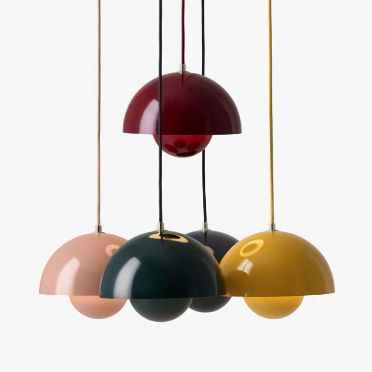 Round Shape Metal Hanging Light Nordic Macarons 1-Light Hanging Light Fixtures