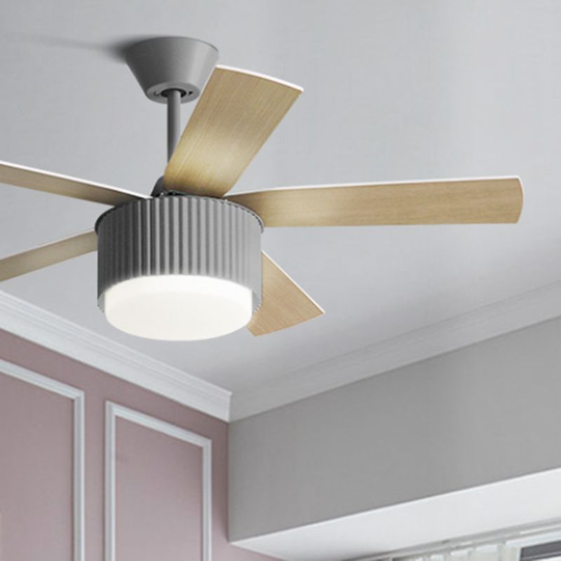 Metal Fan Shape Ceiling Fans Kid Style 1 Light Ceiling Mount Fan Fixture for Living Room