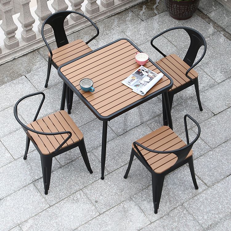 Mesa de comedor industrial 4 mesa base de metal para la cena de cocina en casa