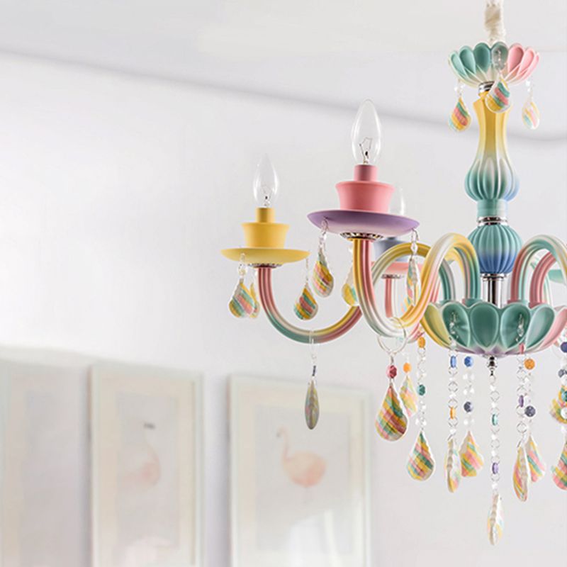 Multi Coloured Glass Pendant Light Sputnik Contemporary Ceiling Light for Living Room