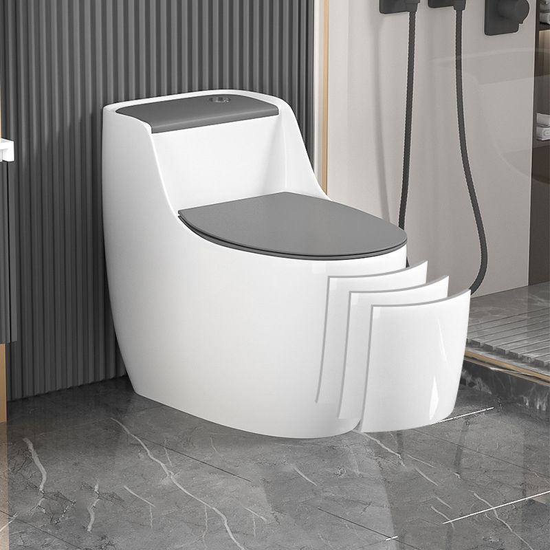 Modern Floor Mounted Ceramic Toilet One Piece Flush Toilet with Toilet Seat