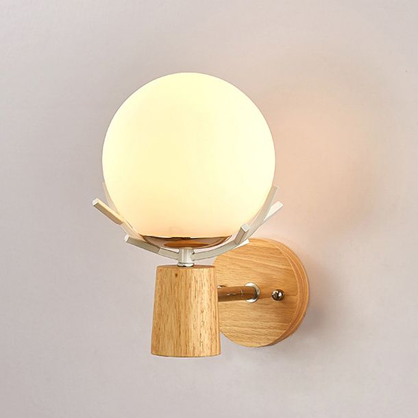 Minimalistic Style Wood Wall Mount Light Fixture Deer Wall Sconce Light for Bedroom
