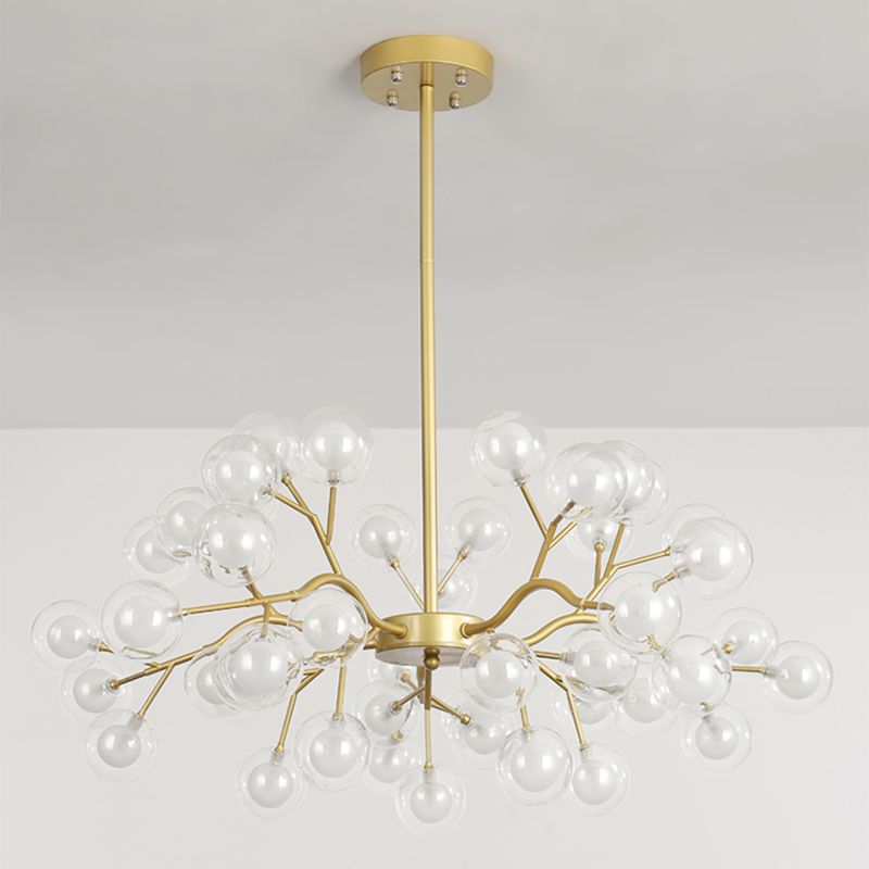 Multi Head Chandelier Light Fixtures Restaurant Glass Hanging Chandelier