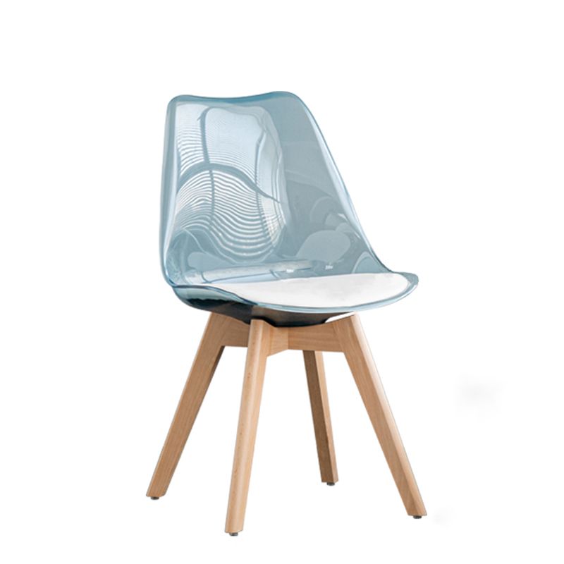 Sillas de comedor de cuero de estilo escandinavo sillas traseras sólidas con patas de madera