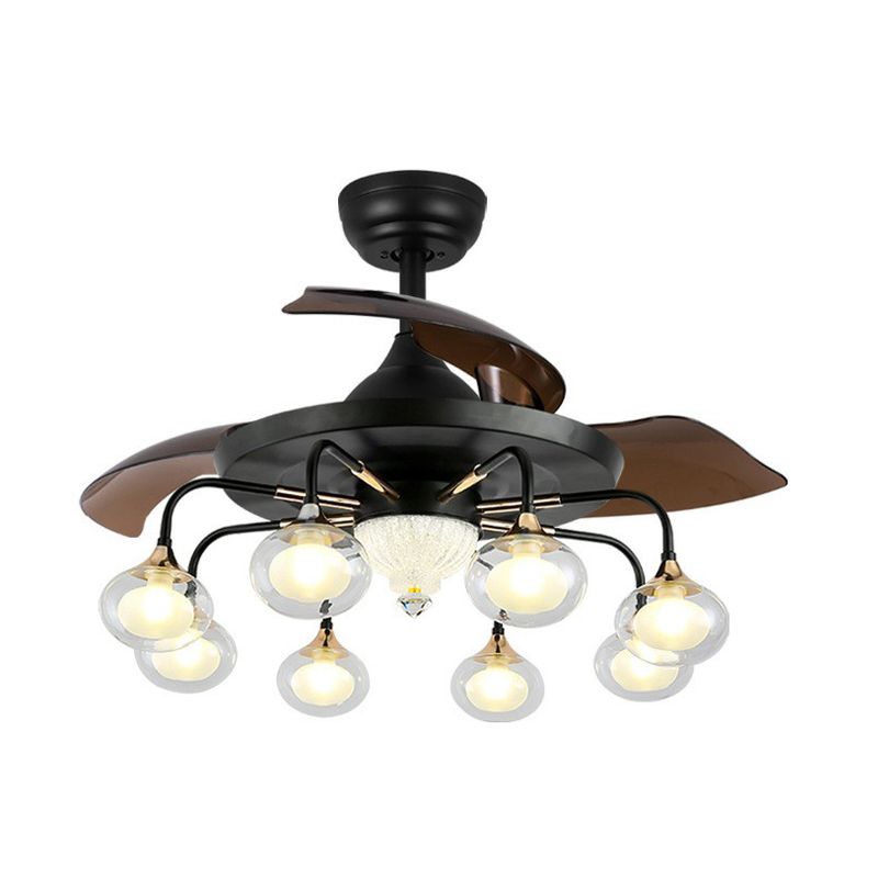 42 "breites Sputnik Wohnzimmer Deckenventilator Leuchtmetall LED Modernismus Halbflush-Halterung mit 4 Klingen