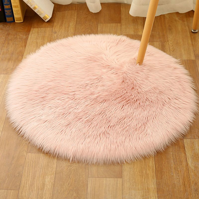 Comfort Girls Room Foot Rug Multicolor Plain Carpet Shag Pet Friendly Machine Washable Non-Slip Rug