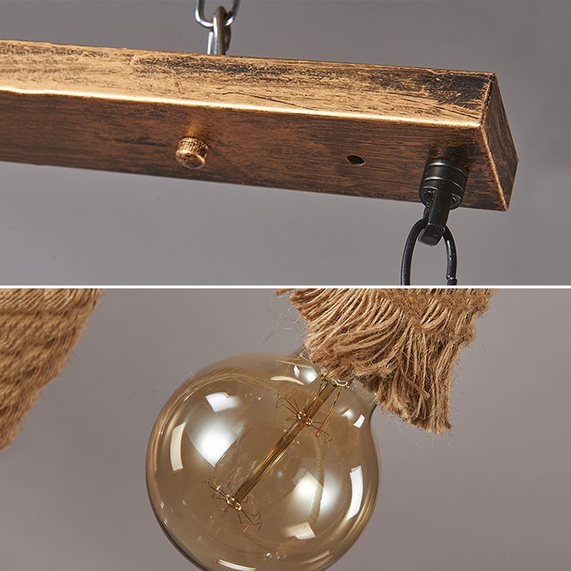 6 luces de la isla de la cuerda Luces de araña de la isla industrial Bombilla desnuda Comedor Comedor Fixting de iluminación de la isla