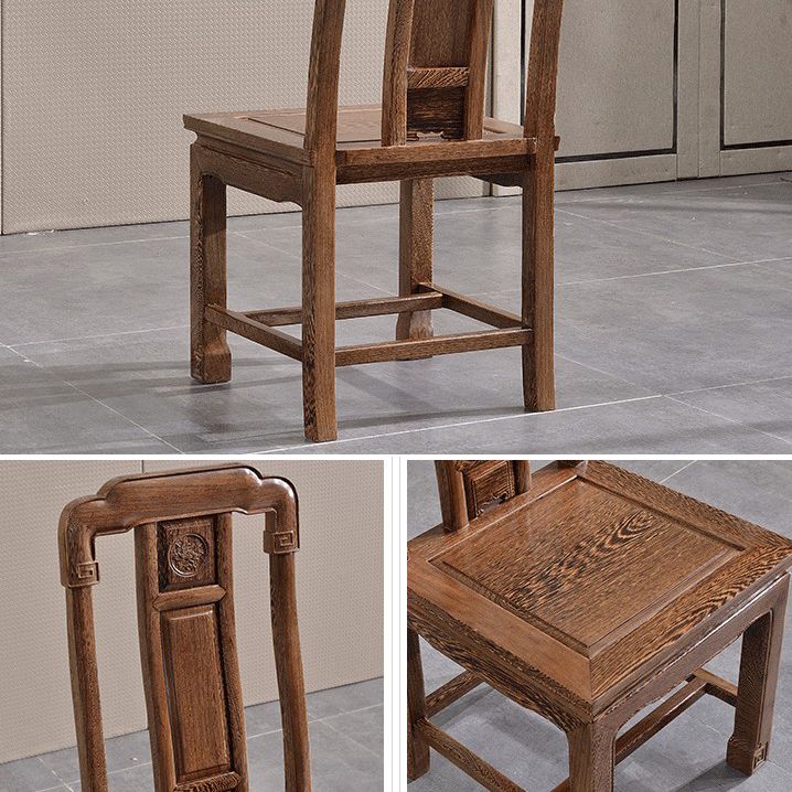 Traditional Style Solid Wood Dining Room Set with Fixed Rectangle Shape Table and 4 Legs Base