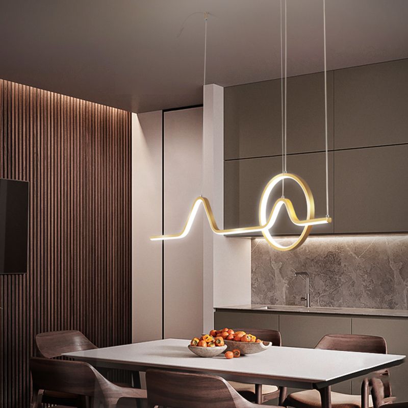 Linear Shape Island Pendants Contemporary Metal 2 Light Pendant Lighting Fixtures