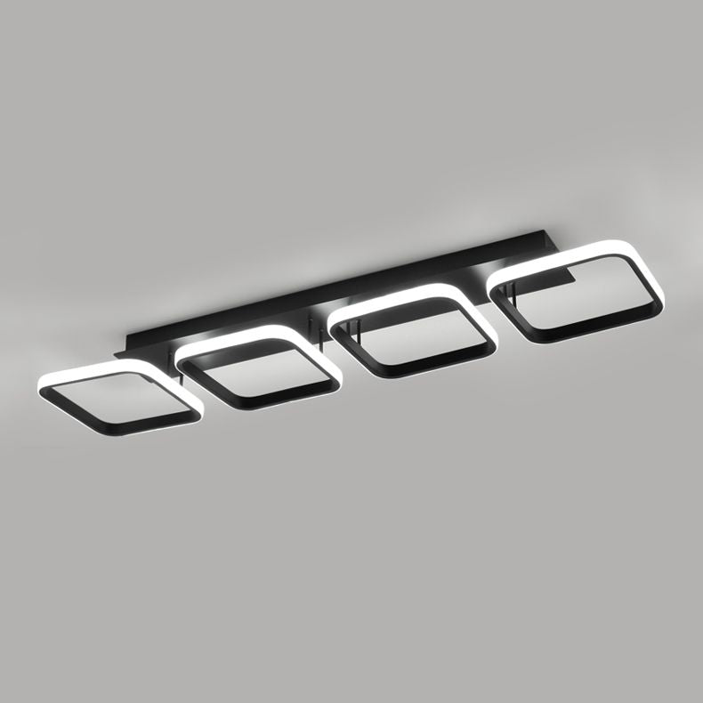Illuminazione a soffitto quadrata nera Lampada da soffitto a semi-incasso in metallo nordico a LED