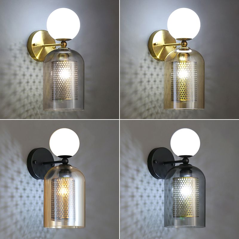 Glass Shaded Wall Light Sconce Nordic Style Wall Lighting Fixture for Living Room