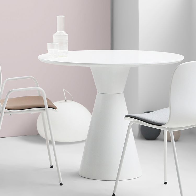 Moderne tulpenbasis eettafel hout en stalen ronde dinette tafel voor eetkamer
