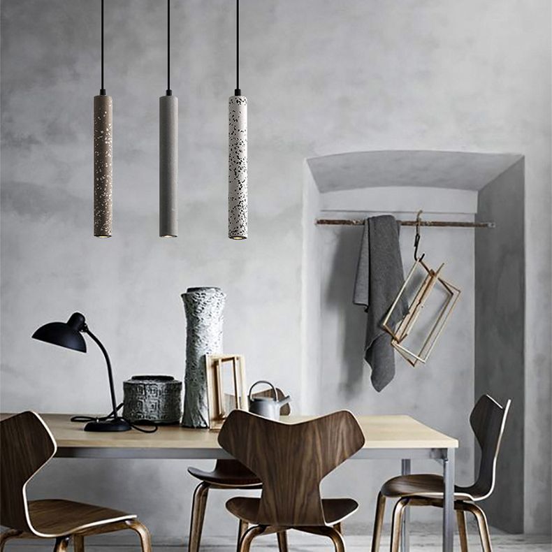 Trapezoid Stick Pendant Lighting Nordic 1 Bulb Down Light Fixture over Dining Table