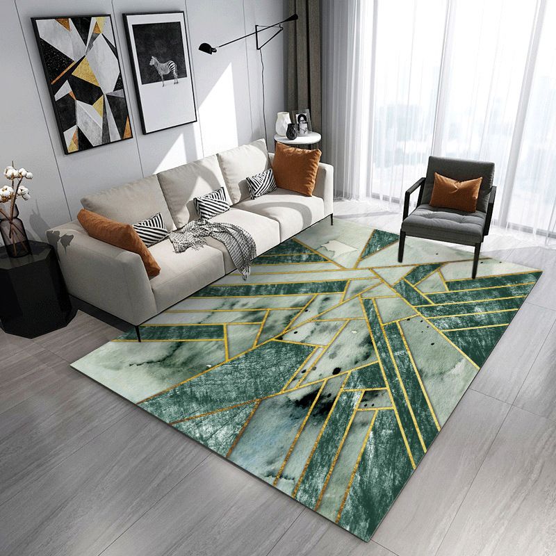Contemporary Area Carpet Abstract Pattern Rug Polyester Non-Slip Carpet for Home Decor