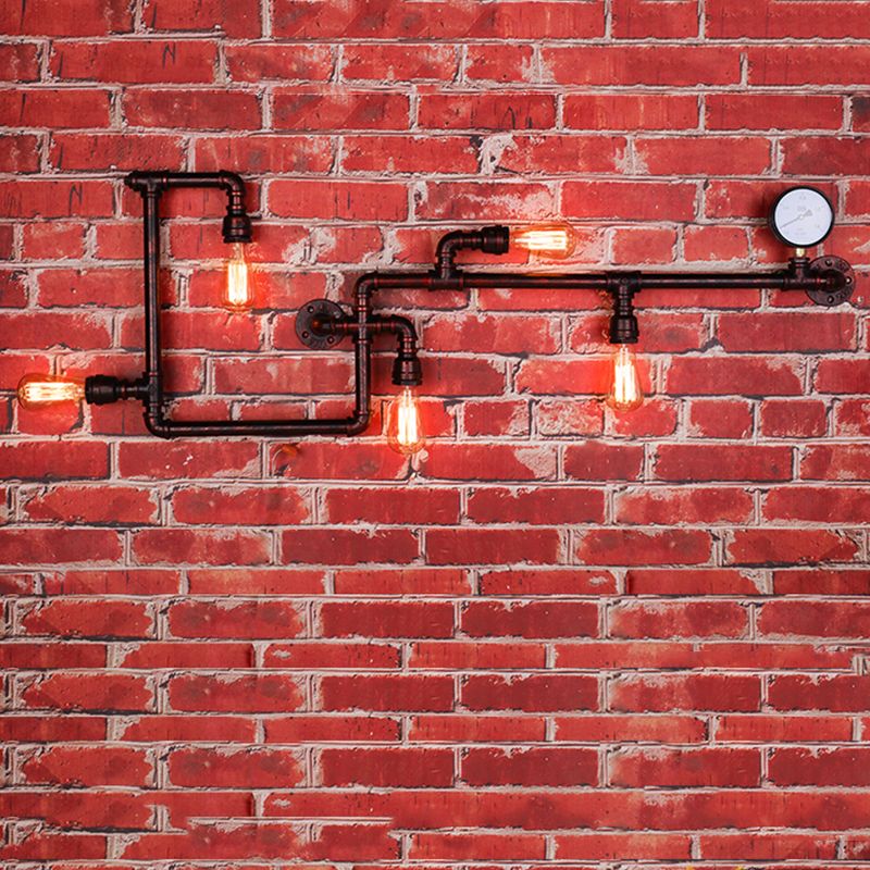 Luz de lámpara de pared de tubería de agua retro industrial