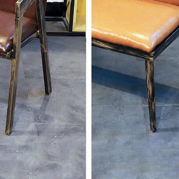 Cuir de style industriel dinant les chaises latérales ouvertes dos dinant les chaises sans bras