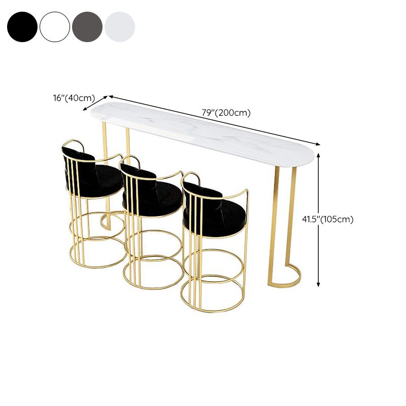 Glam Pub Table Oval Bar Height Double Pedestal Bar Table for Indoor