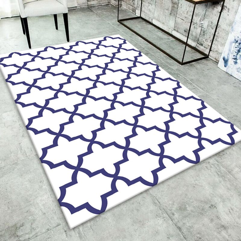 Simple Living Room Rug Multi Color Geometric Print Indoor Rug Non-Slip Backing Pet Friendly Area Carpet