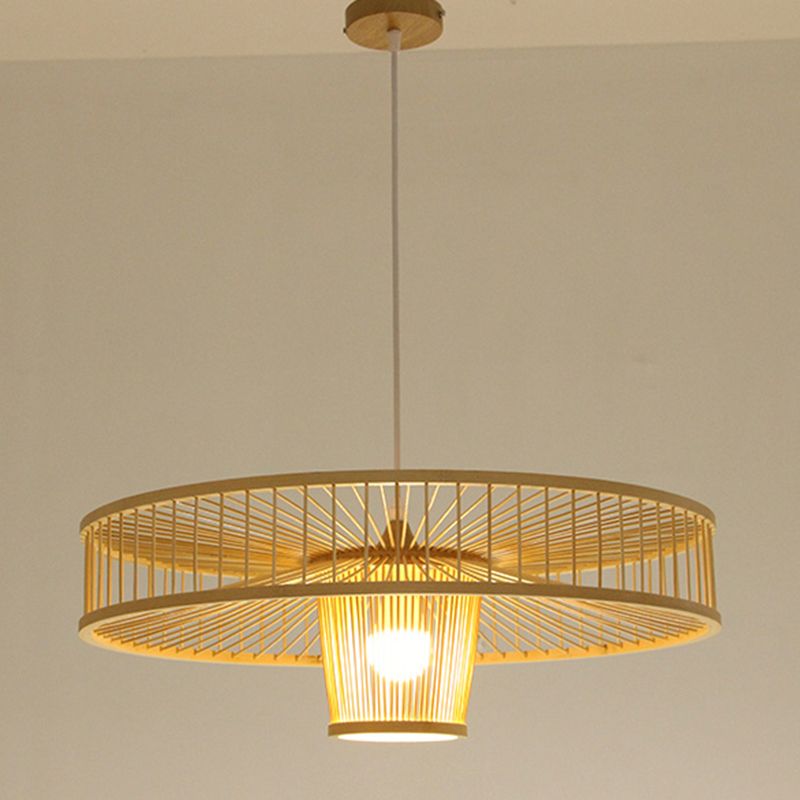 Tambour suspendu pendant luminaire chinois en bambou pendentif luminaires pour le salon