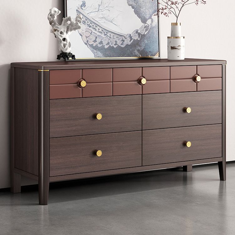 Contemporary Double Dresser Pine Horizontal Storage Chest Dresser for Bedroom
