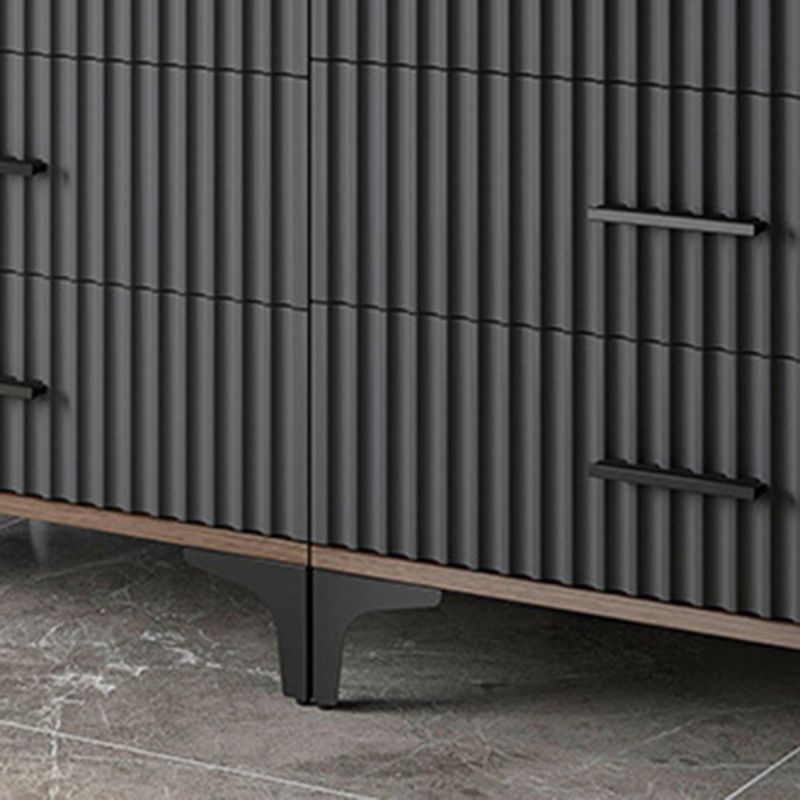 Contemporary Rectangle Accent Chest with Brown Top and Metal Legs